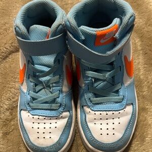 Nike Kids Sky Blue and Orange Sneakers